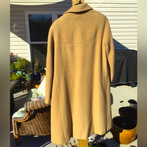Vintage double breasted camel hair wool coat tan beige collared xxl extra large - Picture 8 of 10